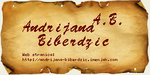 Andrijana Biberdžić vizit kartica